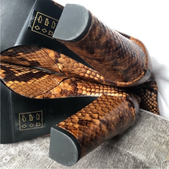 Aldo Leather Snake Print Boots - Picture 8 of 10